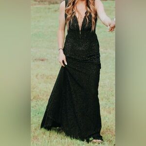 Johnathan Kayne 9204 black prom dress. Size 10 with slight alterations.
